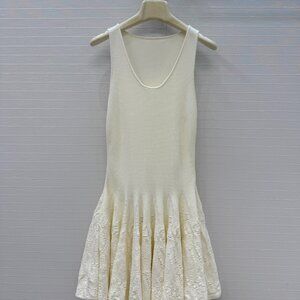 Alaia lace knit vest dress